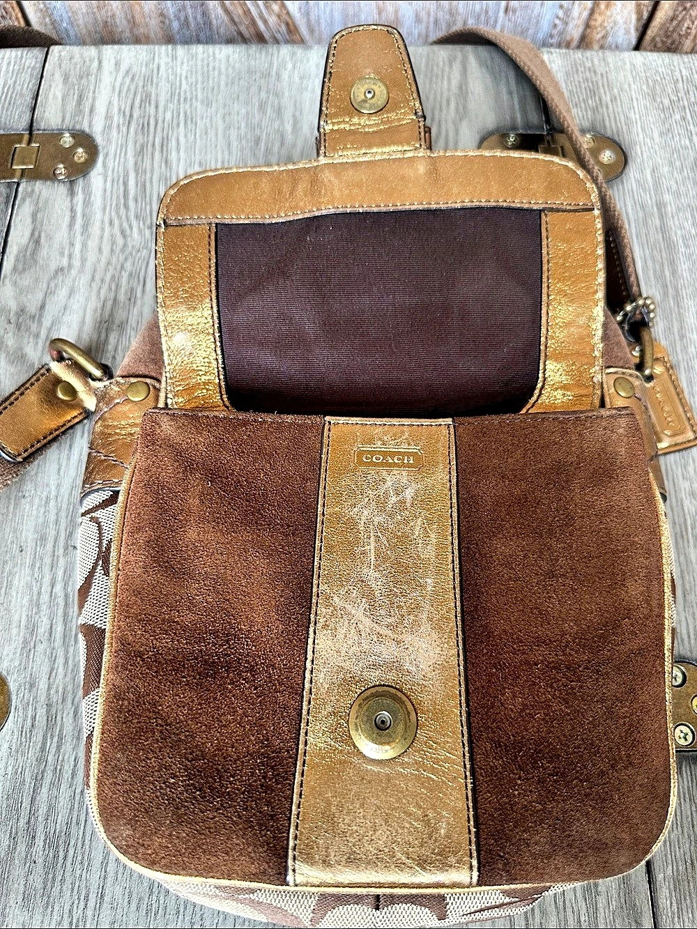 Coach Vintage Special Edition 2004 Legacy Leather & Suede  Crossbody Bag - Picture 11 of 16